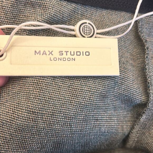 Max Studio pine green diamond pattern wide leg pull on pants Size XL New - Picture 7 of 10